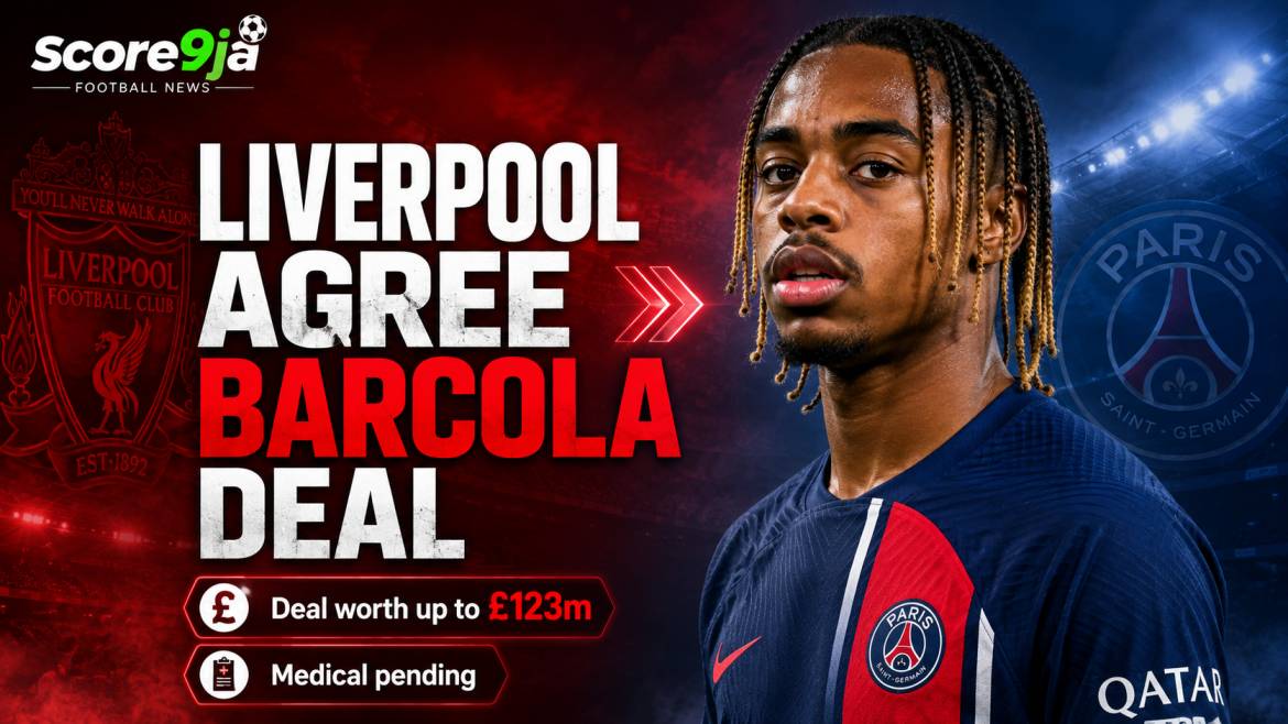 Liverpool Finalise £123m Bradley Barcola Deal as PSG Winger Heads for Medical